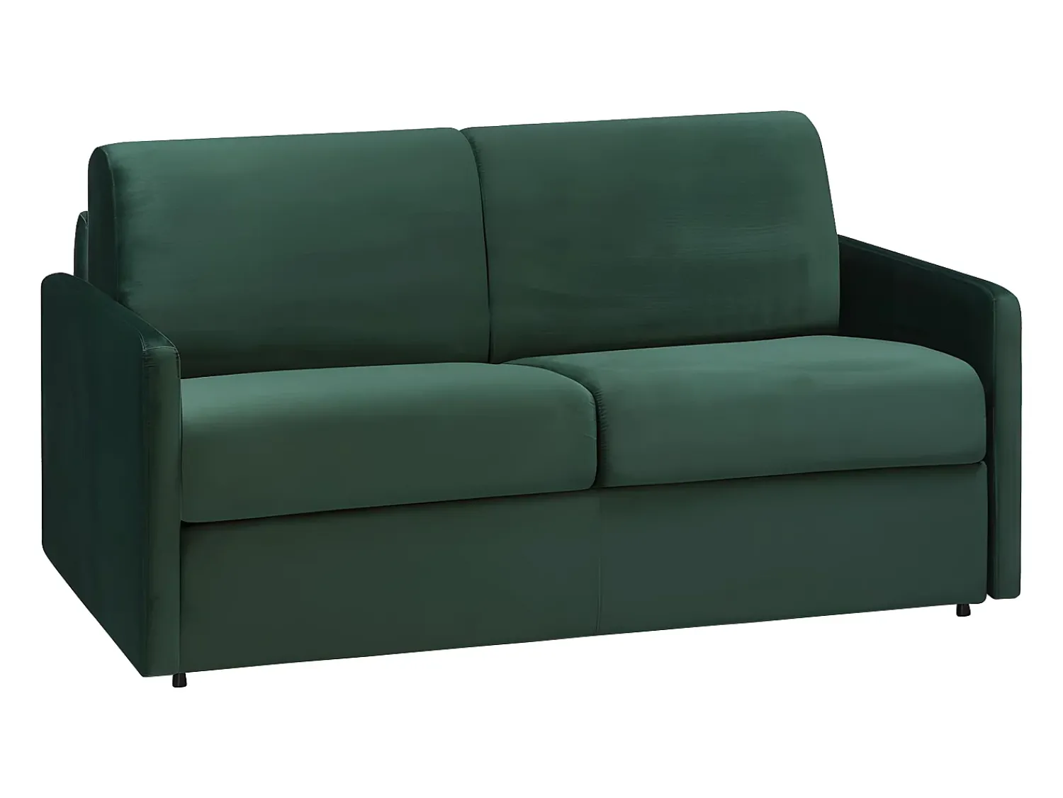 Vente-unique Sofá convertível veludo verde pinheiro assento memória de forma 140 cm colchão 14 cm CALIFE^ Sofá
