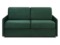 Vente-unique Sofá convertível veludo verde pinheiro assento memória de forma 140 cm colchão 14 cm CALIFE^ Sofá