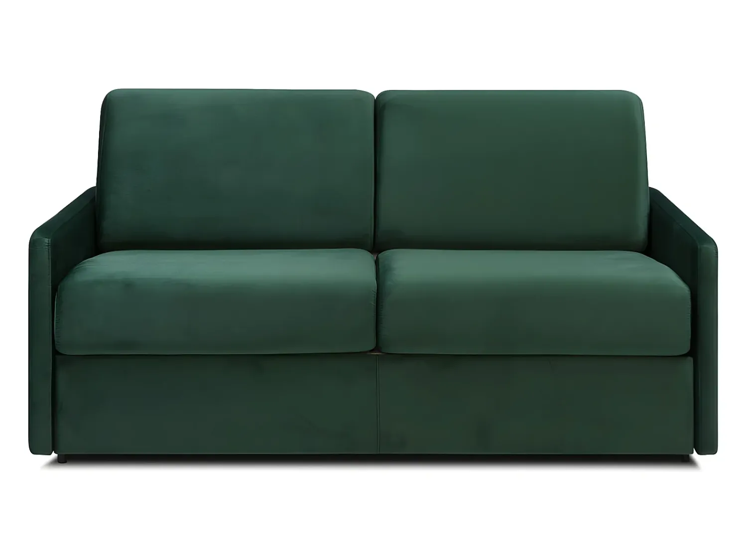 Vente-unique Sofá convertível veludo verde pinheiro assento memória de forma 140 cm colchão 14 cm CALIFE^ Sofá