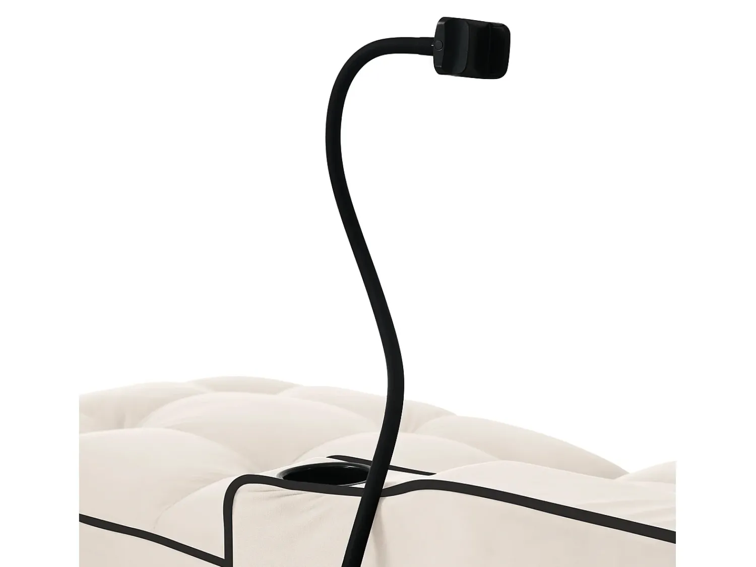 Poltrona* Sofá de 1 lugar - Poltrona com suporte para copos e suporte para telemóvel - veludo Bege