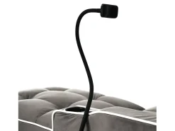 Sofá de 1 lugar - Poltrona com suporte para copos e suporte para telemóvel - veludo cinza escuro^ Poltrona