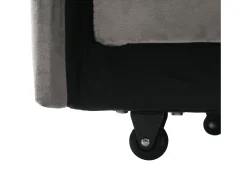 Sofá de 1 lugar - Poltrona com suporte para copos e suporte para telemóvel - veludo cinza escuro^ Poltrona