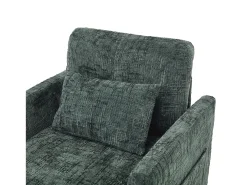 Sofá| Sofá de 1 lugar com 2 bolsos laterais - Sofá para sala de estar com suporte para telemóvel e compartimento oculto - chenille Verde
