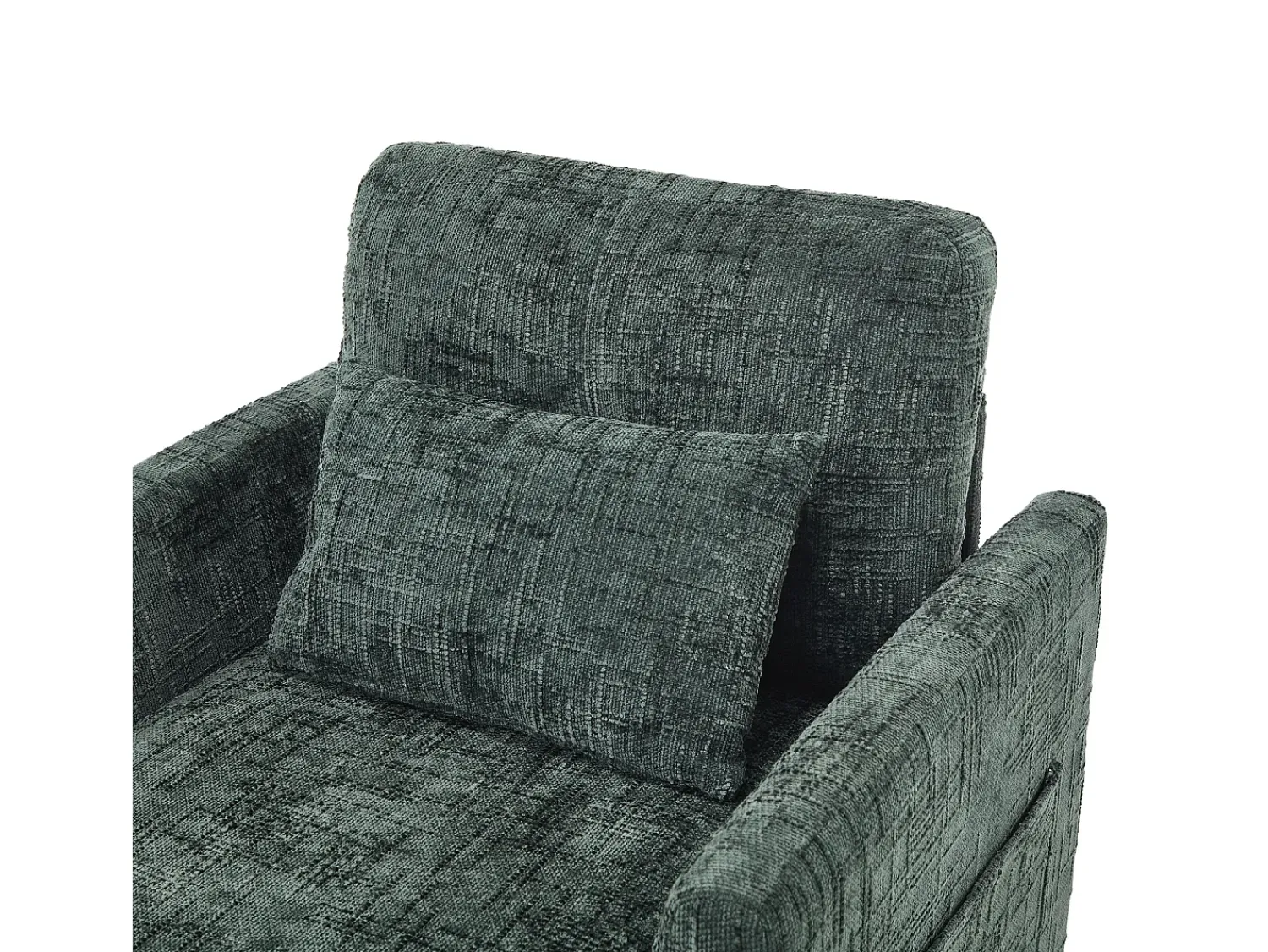 Sofá| Sofá de 1 lugar com 2 bolsos laterais - Sofá para sala de estar com suporte para telemóvel e compartimento oculto - chenille Verde