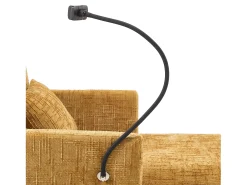 Sofá de 1 lugar com 2 bolsos laterais - Sofá para sala de estar com suporte para telemóvel e compartimento oculto - chenille^ Sofá