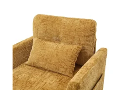 Sofá de 1 lugar com 2 bolsos laterais - Sofá para sala de estar com suporte para telemóvel e compartimento oculto - chenille^ Sofá