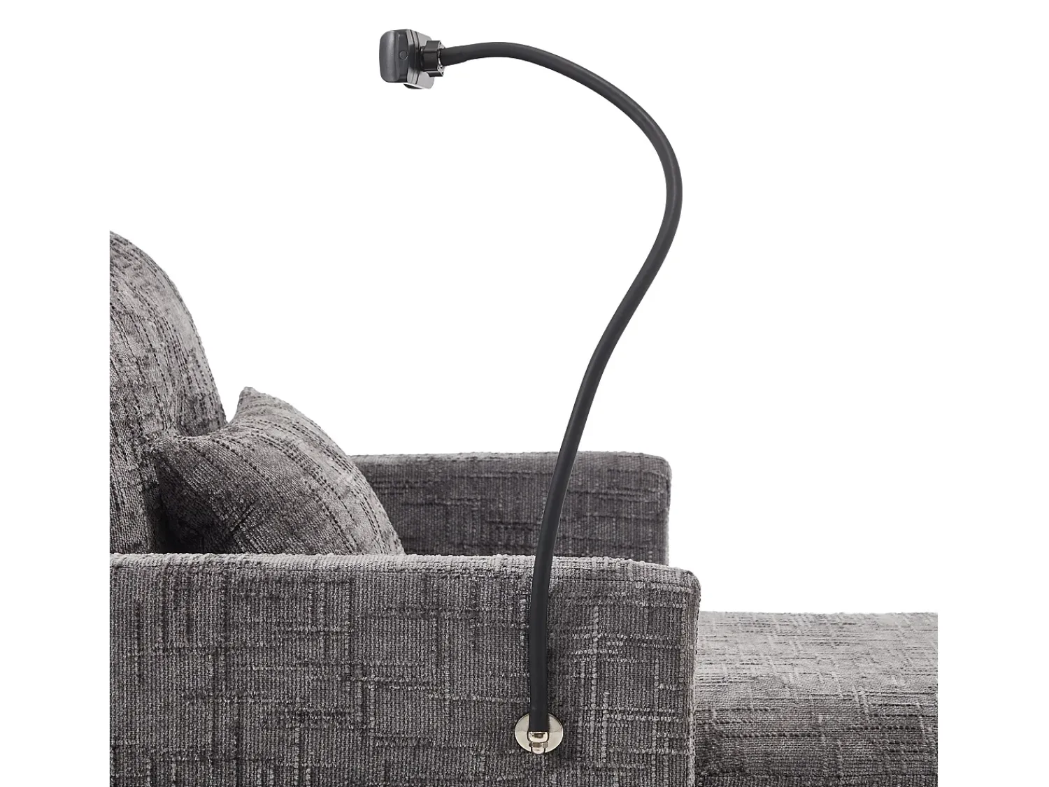 Sofá de 1 lugar com 2 bolsos laterais - Sofá para sala com Suporte para telemóvel e compartimento oculto - chenille^ Sofá