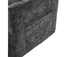 Sofá| Sofá de 1 lugar com 2 bolsos laterais - Sofá para sala de estar com suporte para telemóvel e compartimento oculto - chenille Preto