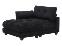 Sofá| Sofá de 1 lugar com braços - Sofá de relaxamento com 2 bases para copos e bolsos laterais - bombazine Preto