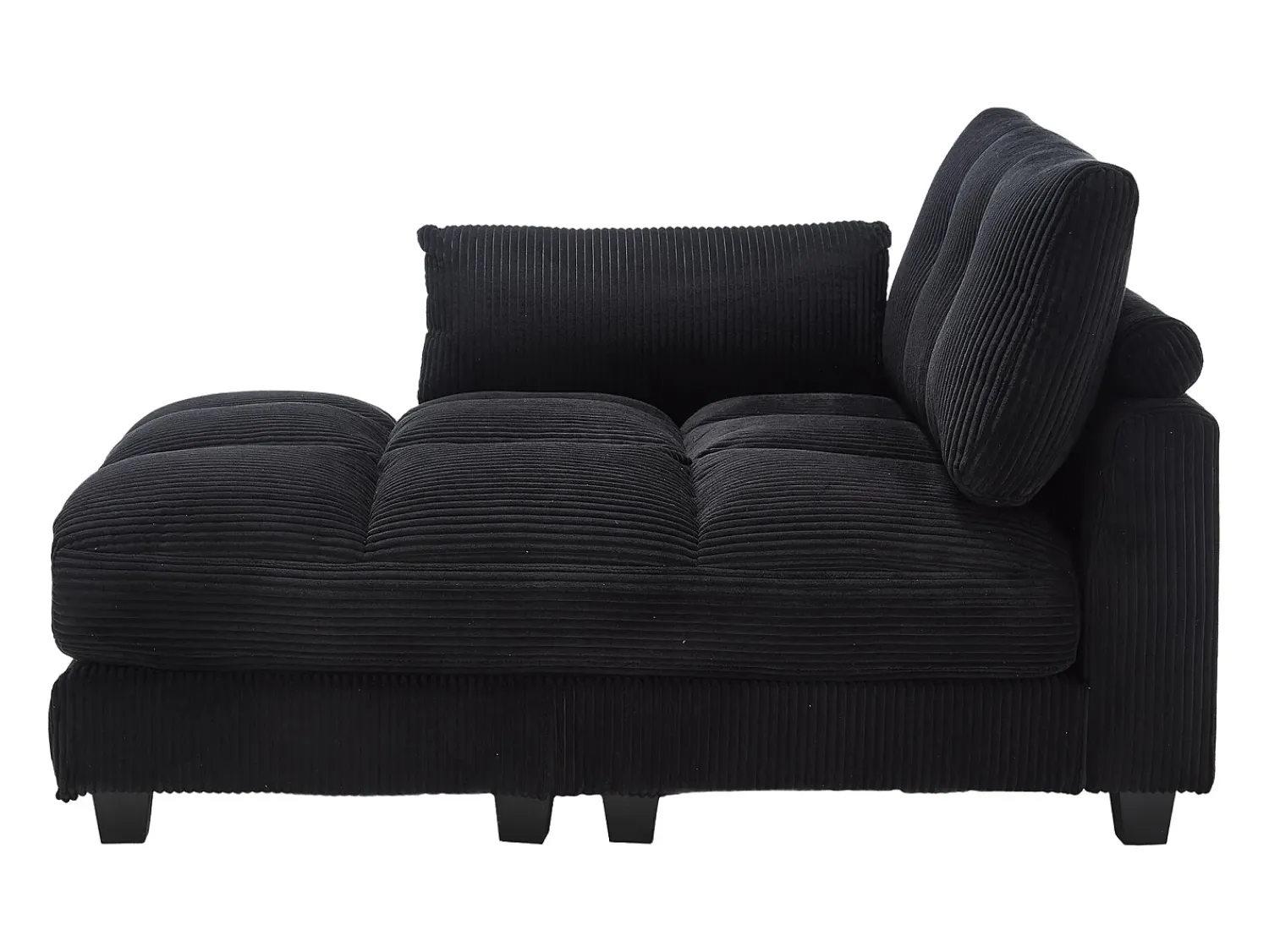 Sofá| Sofá de 1 lugar com braços - Sofá de relaxamento com 2 bases para copos e bolsos laterais - bombazine Preto