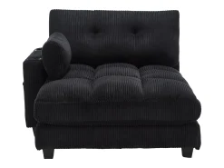 Sofá| Sofá de 1 lugar com braços - Sofá de relaxamento com 2 bases para copos e bolsos laterais - bombazine Preto