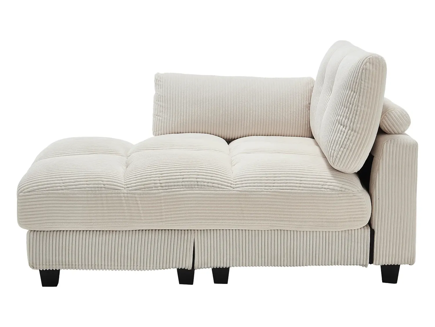 Sofá de 1 lugar com braços - Sofá de relaxamento com 2 bases para copos e bolsos laterais - bombazine Bege