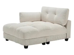 Sofá de 1 lugar com braços - Sofá de relaxamento com 2 bases para copos e bolsos laterais - bombazine Bege