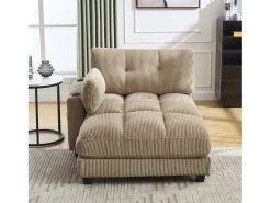 Sale Sofá de 1 lugar com braços - Sofá de relaxamento com 2 bases para copos e bolsos laterais - bombazine Caqui