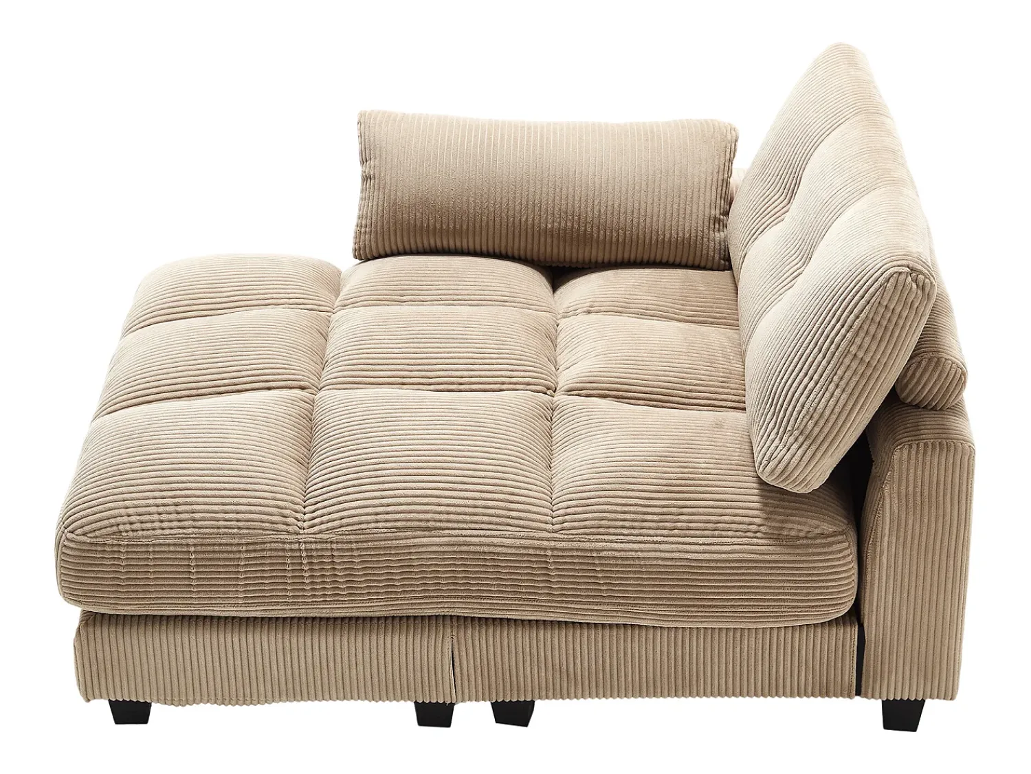 Sale Sofá de 1 lugar com braços - Sofá de relaxamento com 2 bases para copos e bolsos laterais - bombazine Caqui