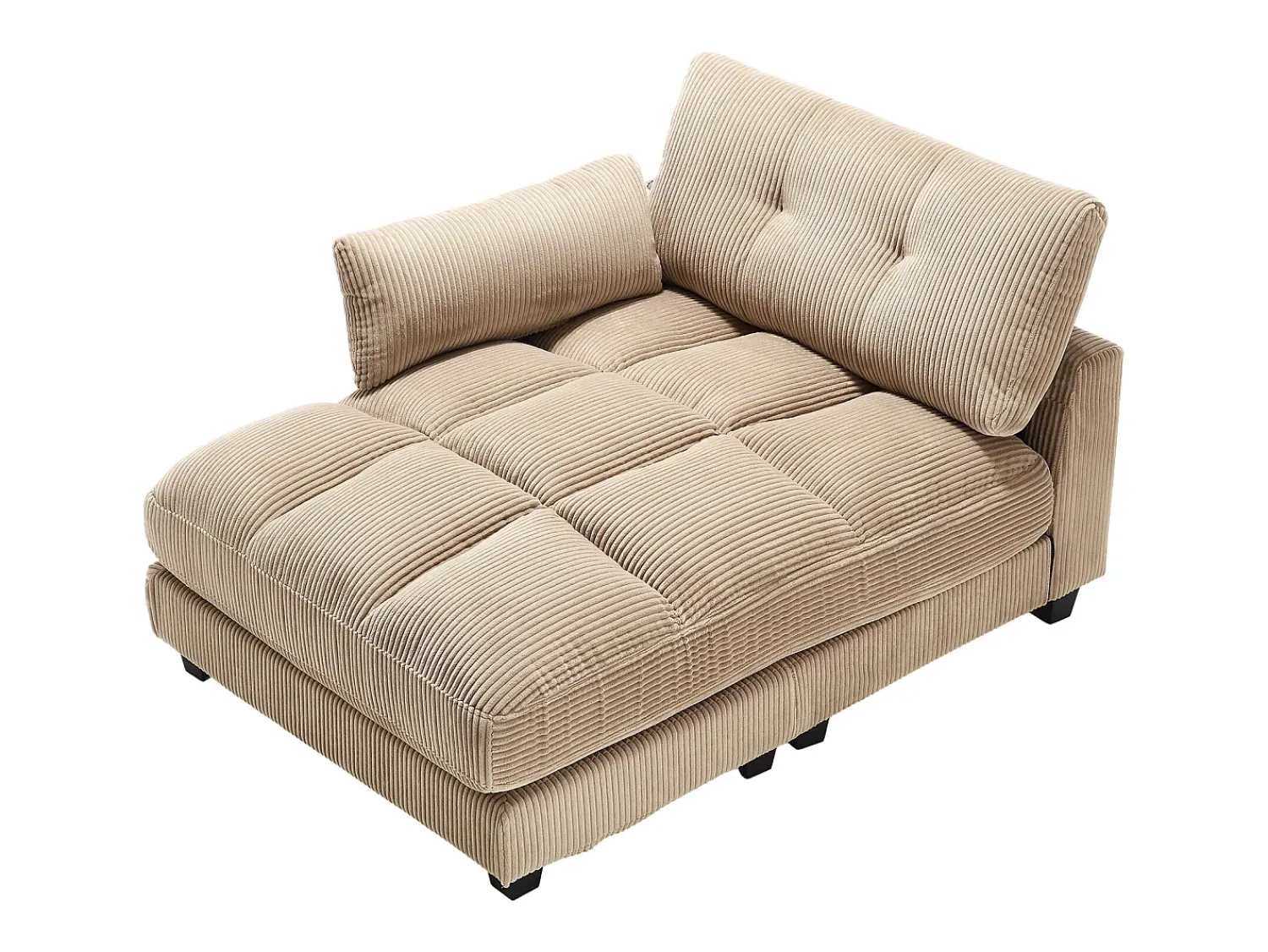 Sale Sofá de 1 lugar com braços - Sofá de relaxamento com 2 bases para copos e bolsos laterais - bombazine Caqui