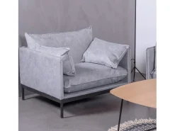 Poltrona*Nest Dream Sofá de 1 lugar estofado em poliéster - Skyline - Cinza Cinzento