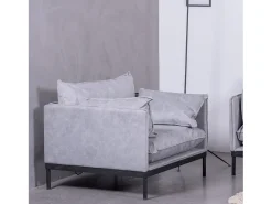 Poltrona*Nest Dream Sofá de 1 lugar estofado em poliéster - Skyline - Cinza Cinzento
