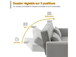 Merax Sofá de 2 lugares - 180 x 75 x 82 cm - Sofá-cama conversível - encosto ajustável - veludo - cinza^ Sofá