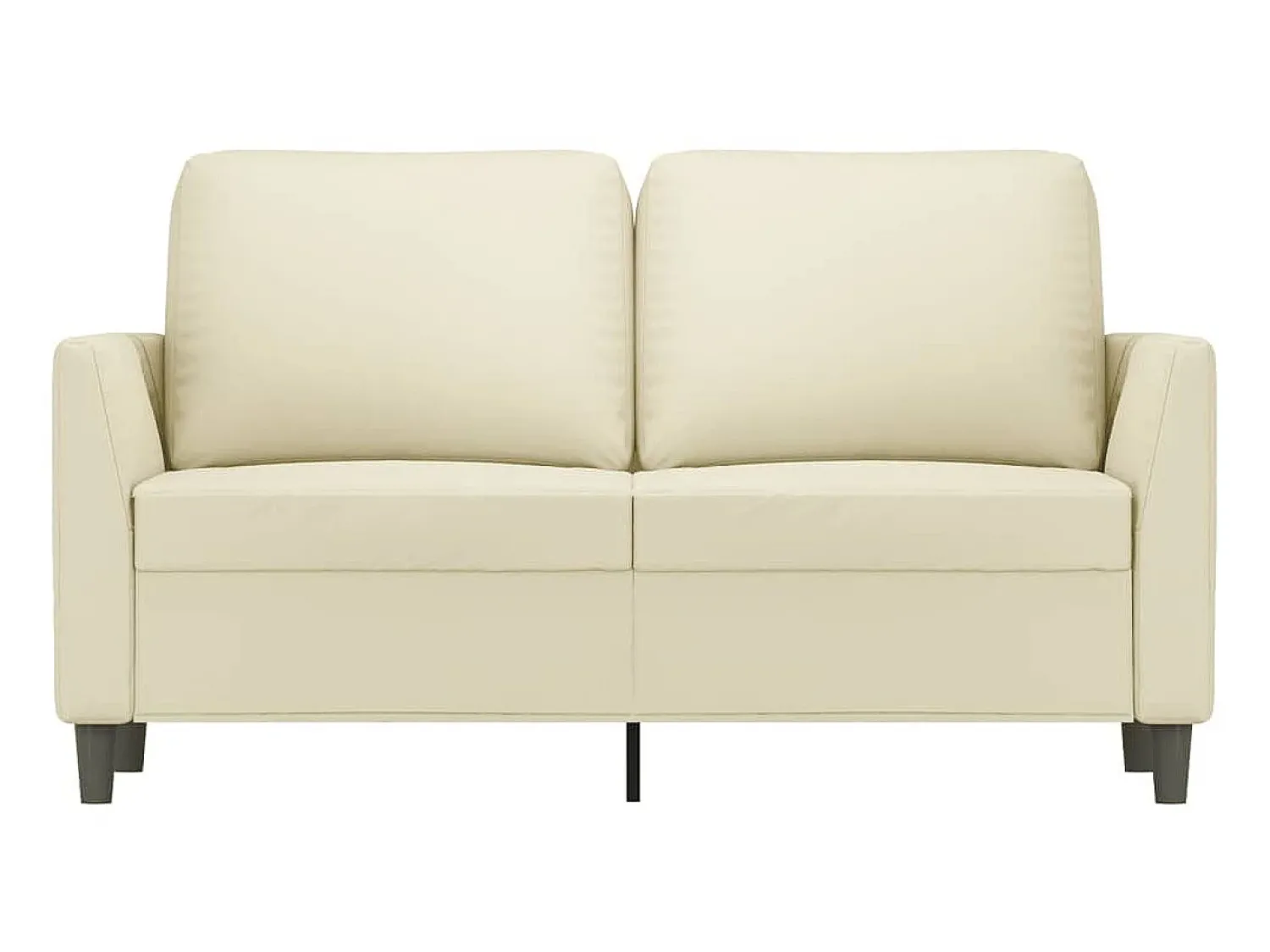 Sofá de 2 lugares 120 cm couro artificial cor PT685490^ Sofá