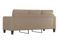 Sofá* Sofá de 3 lugares 180 cm couro artificial cor cappuccino PT421563 Castanho