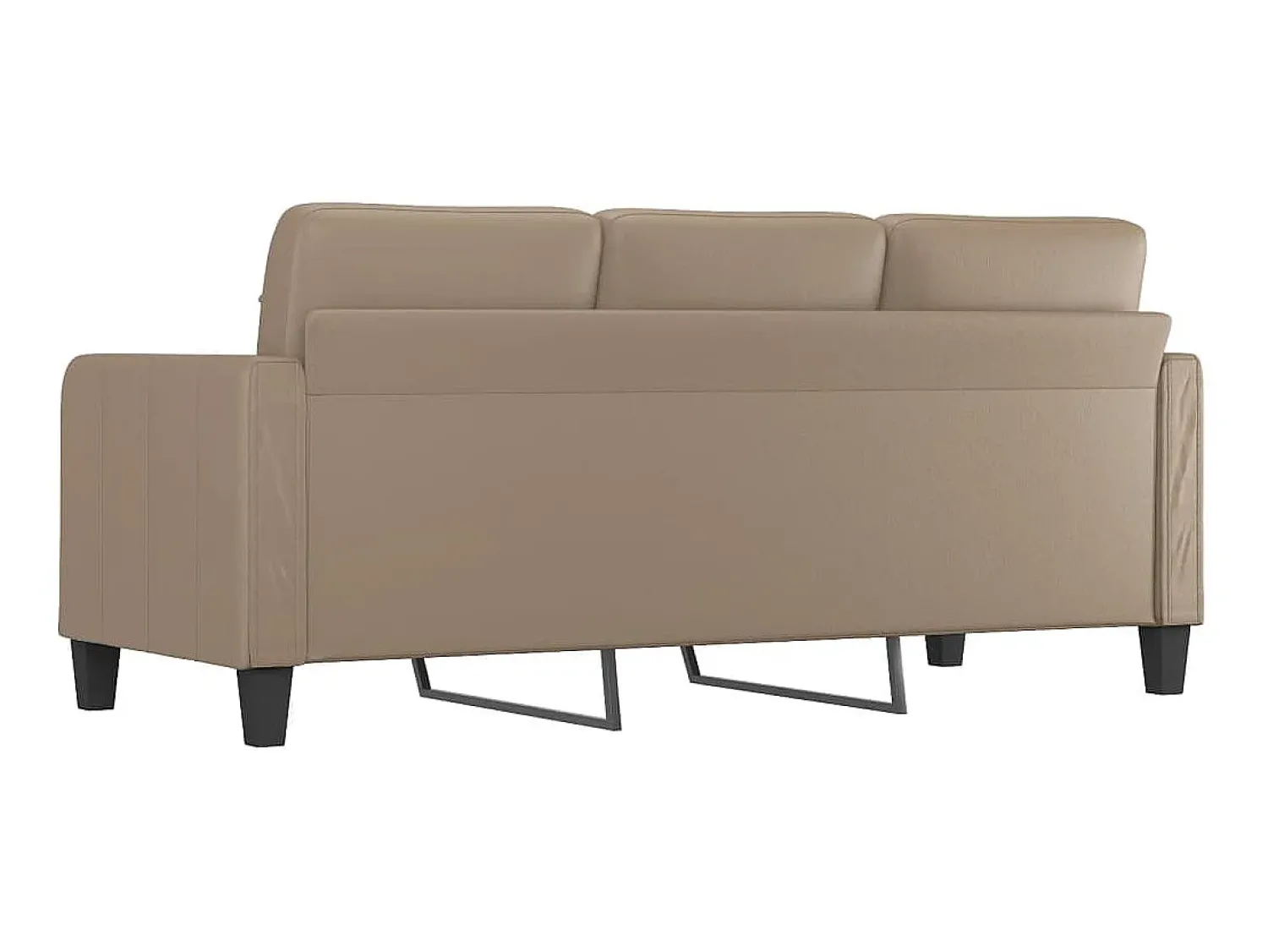 Sofá* Sofá de 3 lugares 180 cm couro artificial cor cappuccino PT421563 Castanho