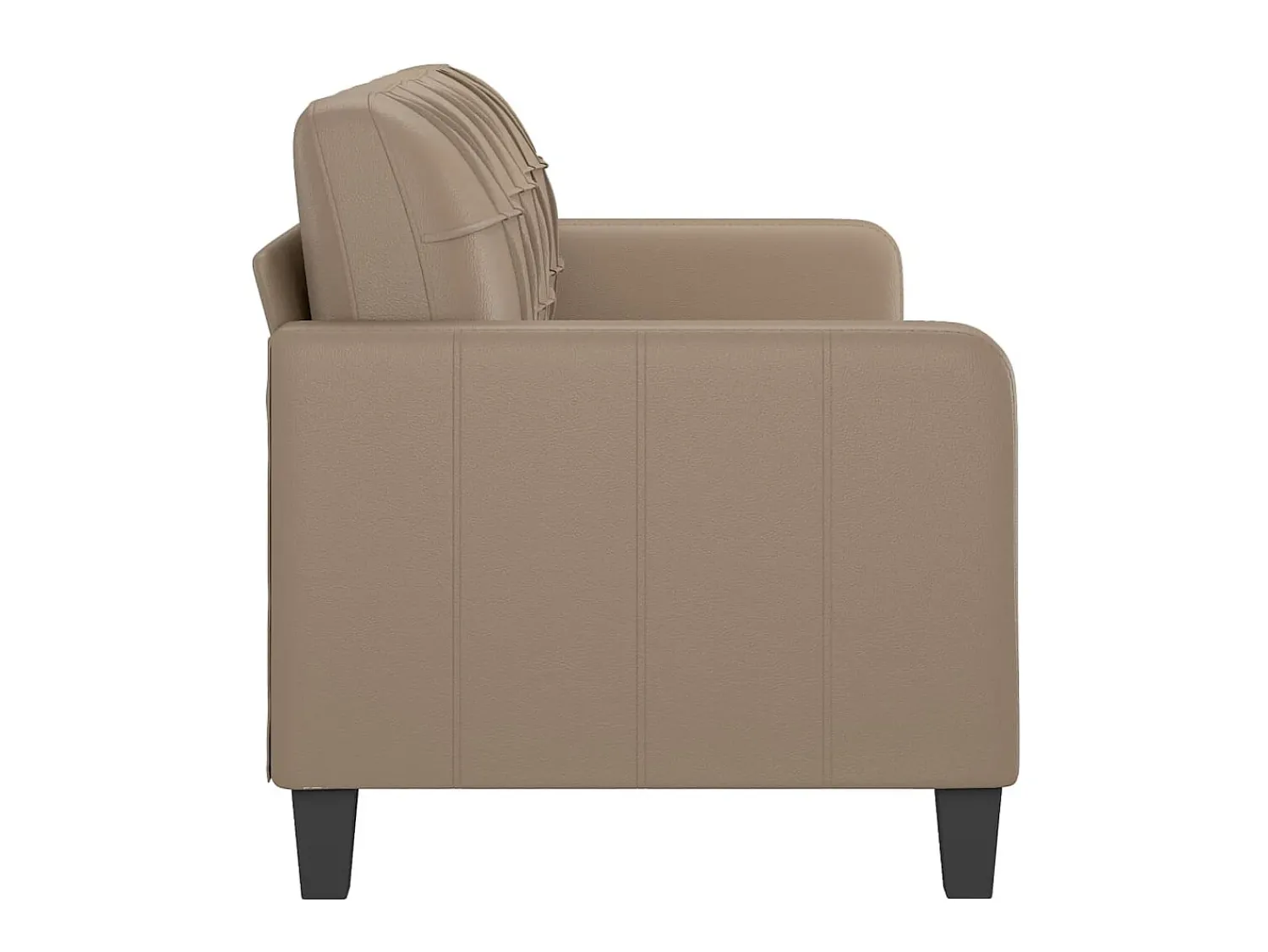 Sofá* Sofá de 3 lugares 180 cm couro artificial cor cappuccino PT421563 Castanho