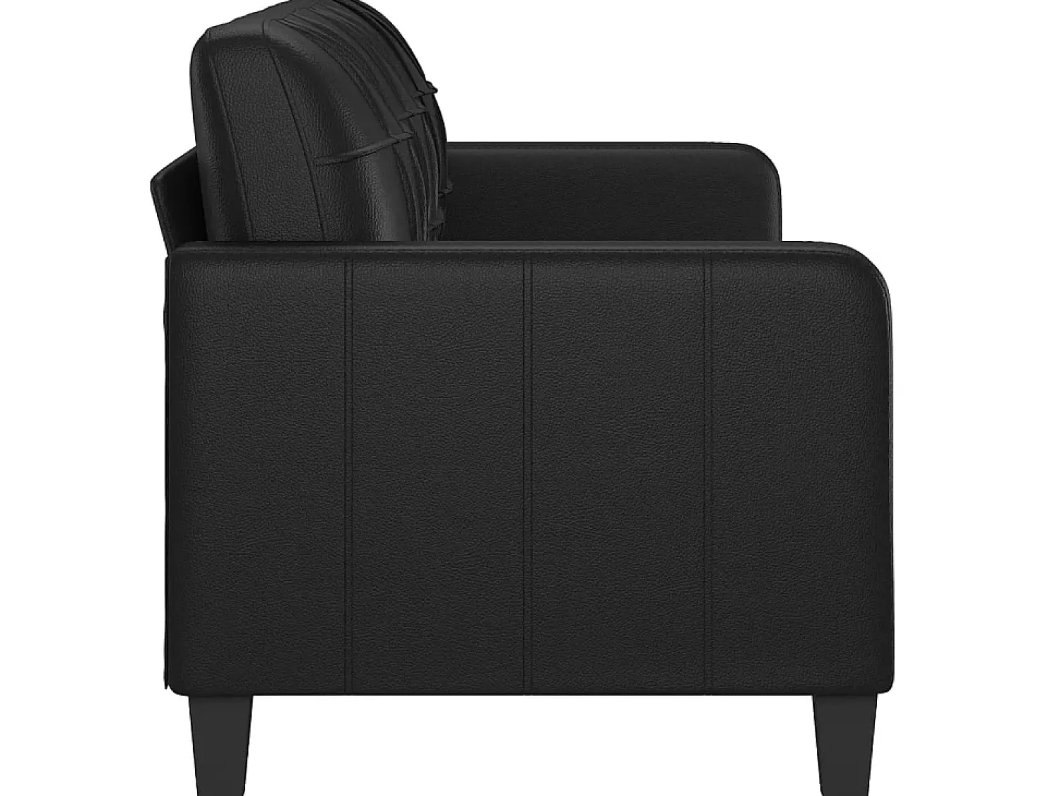 Sofá| Sofá de 3 lugares 180 cm couro artificial PT774538 Preto