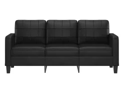 Sofá| Sofá de 3 lugares 180 cm couro artificial PT774538 Preto