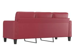 vidaxl Sofá de 3 lugares 180 cm couro artificial tinto^ Sofá