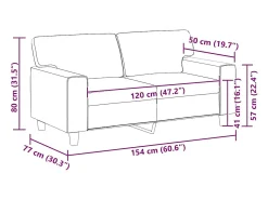vidaxl Sofá de 2 lugares 120 cm couro artificial^ Sofá
