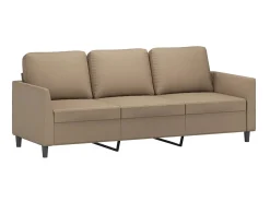 Outlet Sofá de 3 lugares 180 cm couro artificial cor cappuccino PT338634 Castanho