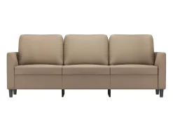 Outlet Sofá de 3 lugares 180 cm couro artificial cor cappuccino PT338634 Castanho