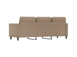 Outlet Sofá de 3 lugares 180 cm couro artificial cor cappuccino PT338634 Castanho