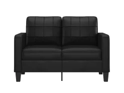 Sofá| Sofá de 2 lugares 120 cm couro artificial PT701737 Preto