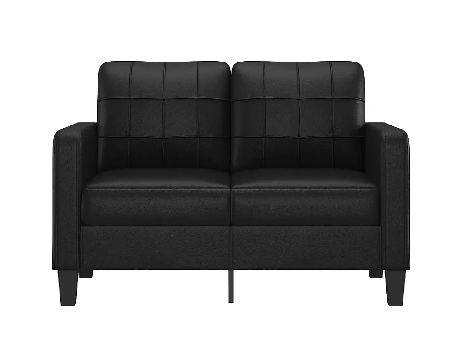 Sofá| Sofá de 2 lugares 120 cm couro artificial PT701737 Preto