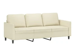 Sofá* Sofá de 3 lugares 180 cm couro artificial cor PT163151 Creme