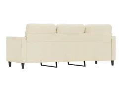 Sofá* Sofá de 3 lugares 180 cm couro artificial cor PT163151 Creme