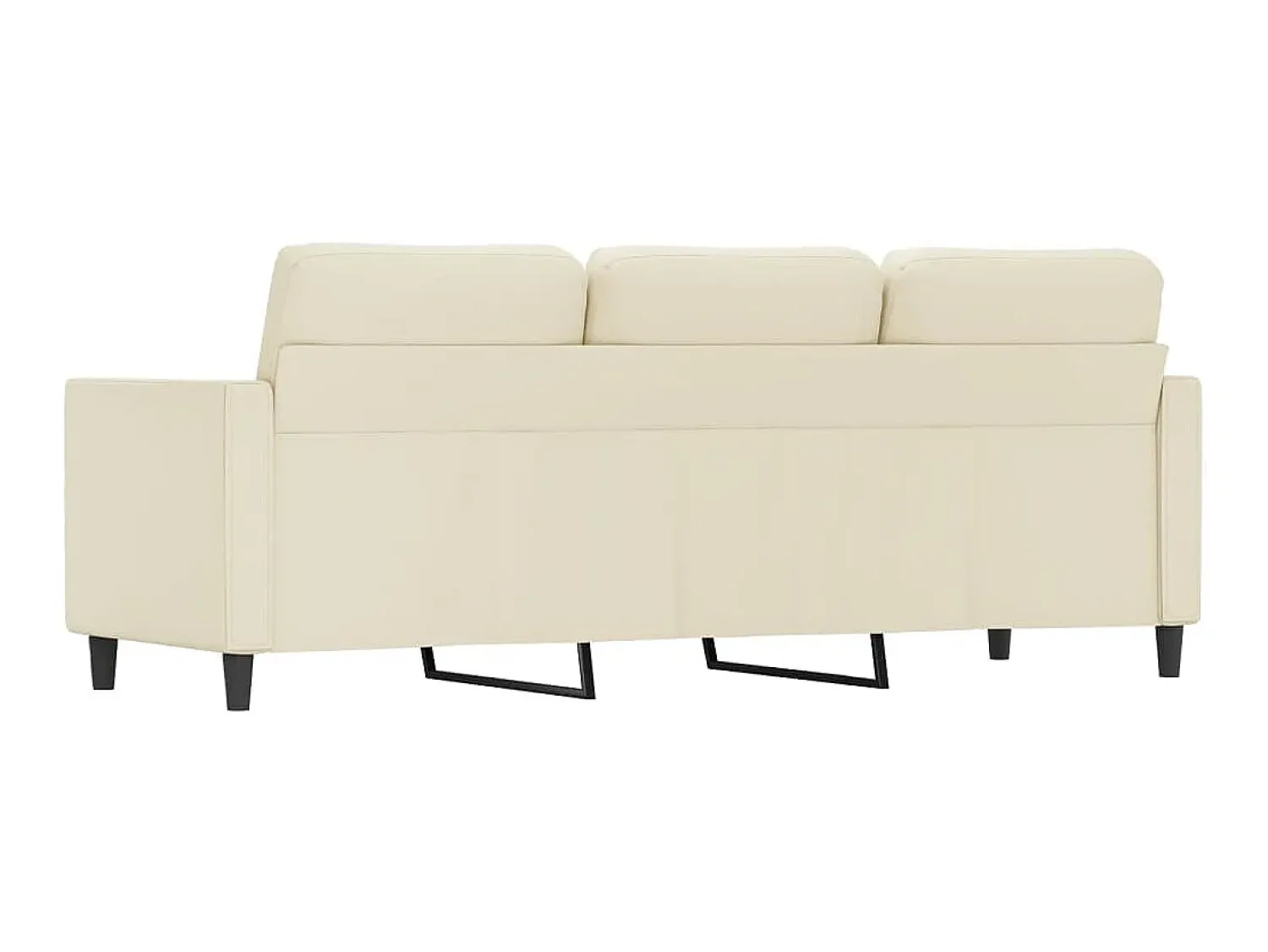 Sofá* Sofá de 3 lugares 180 cm couro artificial cor PT163151 Creme