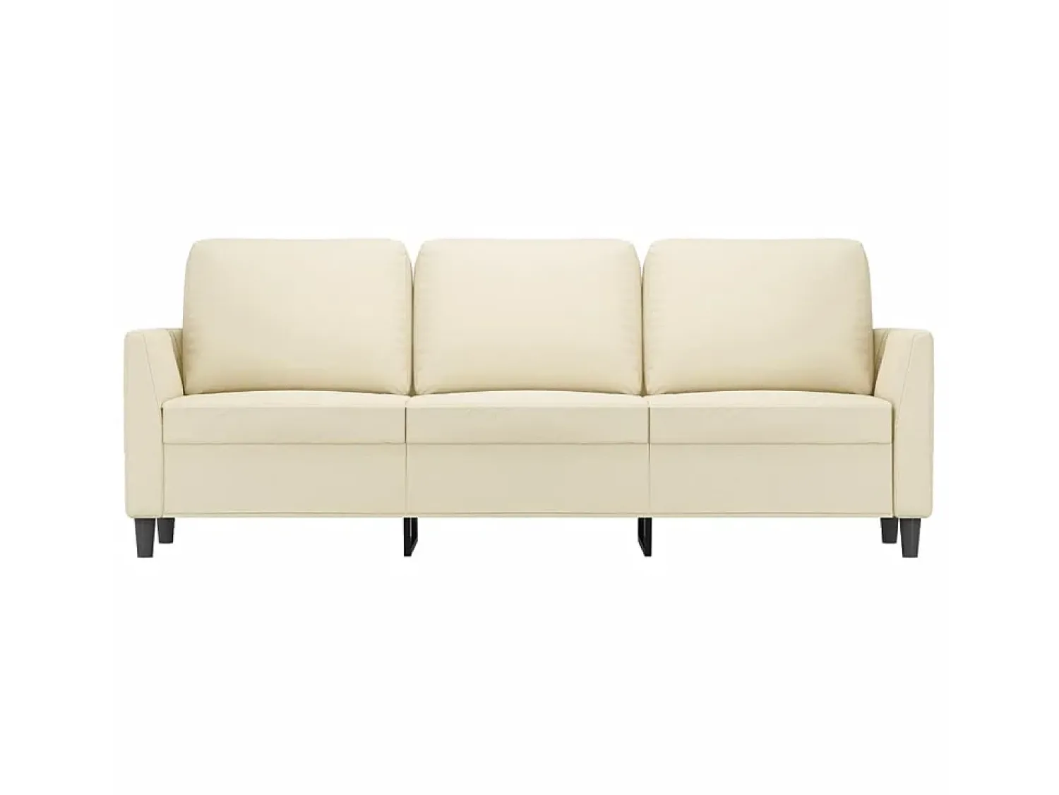 Sofá* Sofá de 3 lugares 180 cm couro artificial cor PT163151 Creme