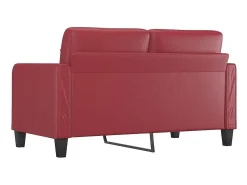 Sofá*vidaxl Sofá de 2 lugares 140 cm couro artificial tinto Vermelho