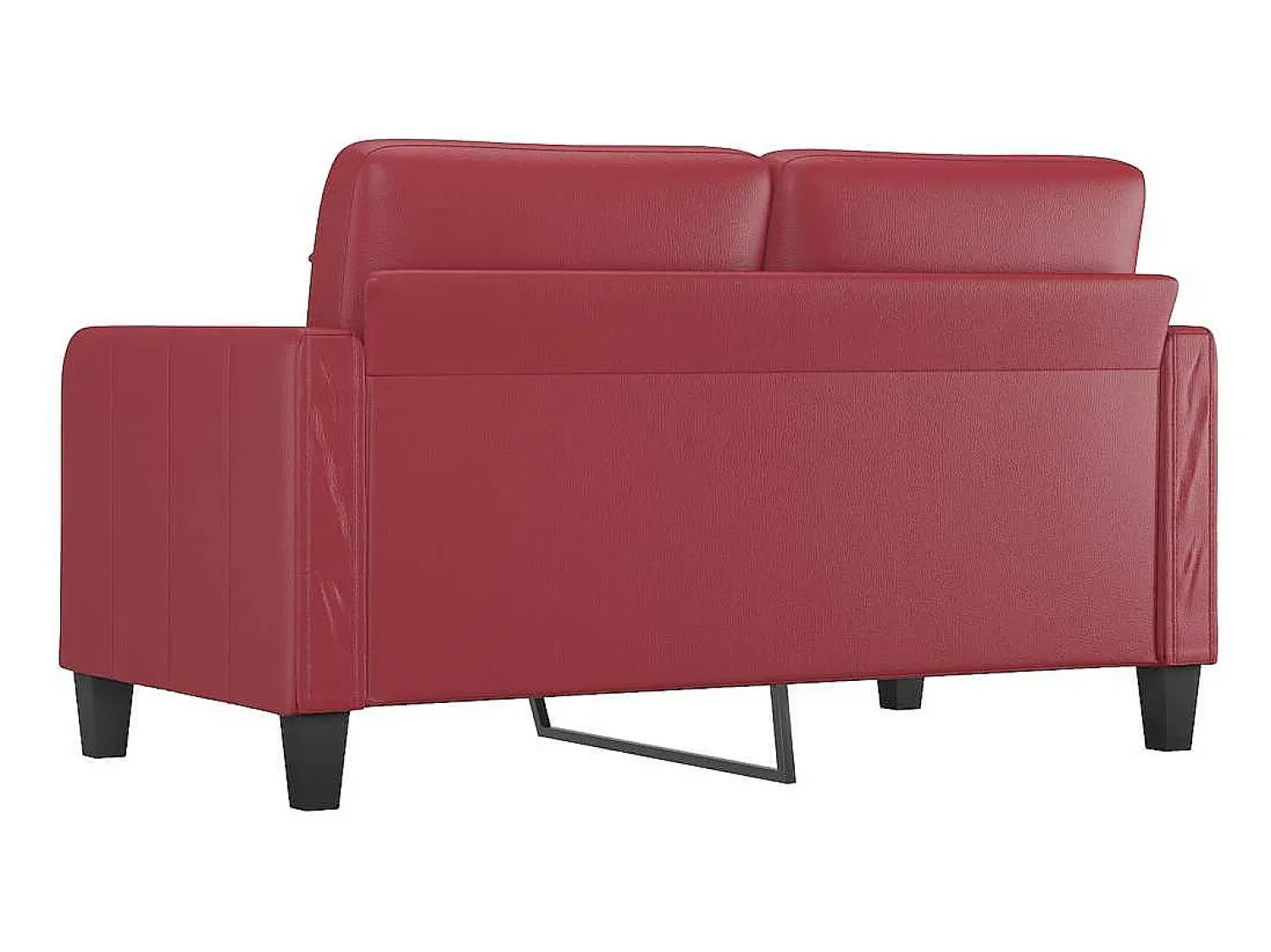 Sofá*vidaxl Sofá de 2 lugares 140 cm couro artificial tinto Vermelho