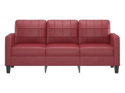 Sofá| Sofá de 3 lugares 180 cm couro artificial tinto PT351818 Vermelho