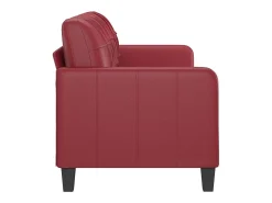 Sofá| Sofá de 3 lugares 180 cm couro artificial tinto PT351818 Vermelho