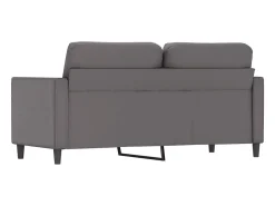Sofá| Sofá de 2 lugares 140 cm couro artificial cinza PT170540 Cinzento