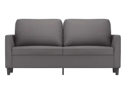 Sofá| Sofá de 2 lugares 140 cm couro artificial cinza PT170540 Cinzento