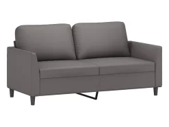 Sofá| Sofá de 2 lugares 140 cm couro artificial cinza PT170540 Cinzento