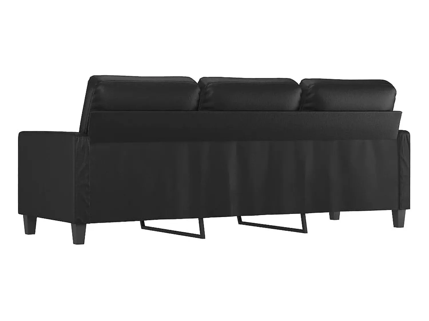 Sofá| Sofá de 3 lugares 180 cm couro artificial PT577255 Preto