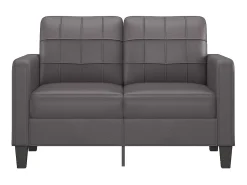 Sofá* Sofá de 2 lugares 120 cm couro artificial cinza PT431450 Cinzento