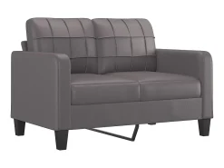Sofá* Sofá de 2 lugares 120 cm couro artificial cinza PT431450 Cinzento